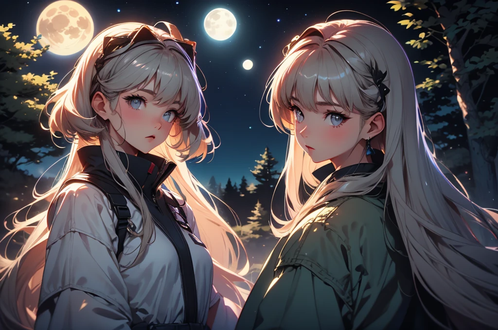  Un énorme loup gris sauvage protégeant, une belle fille aux cheveux blonds, forêt enneigée la nuit avec la pleine lune(head of&#39;artwork: 1.5) (photorealistic: 1.1) (bokeh) (best quality) (Detailed skin texture pores hair: 1.1) (complexe) (8K) (hdr) (Background&#39;screen) (Cinematic lighting) (sharpness )
INFO