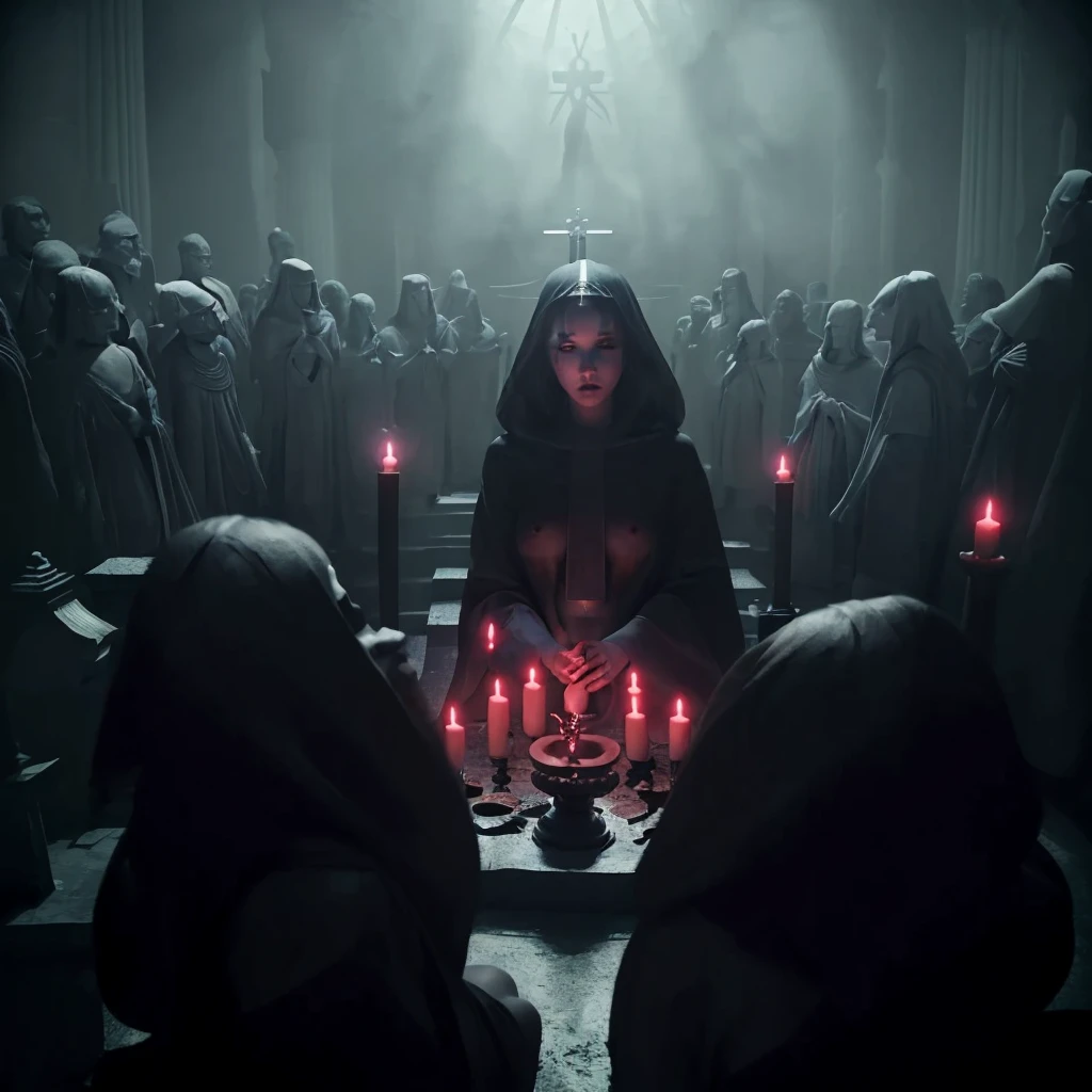 (prettier face) (high priestess is naked in the center)