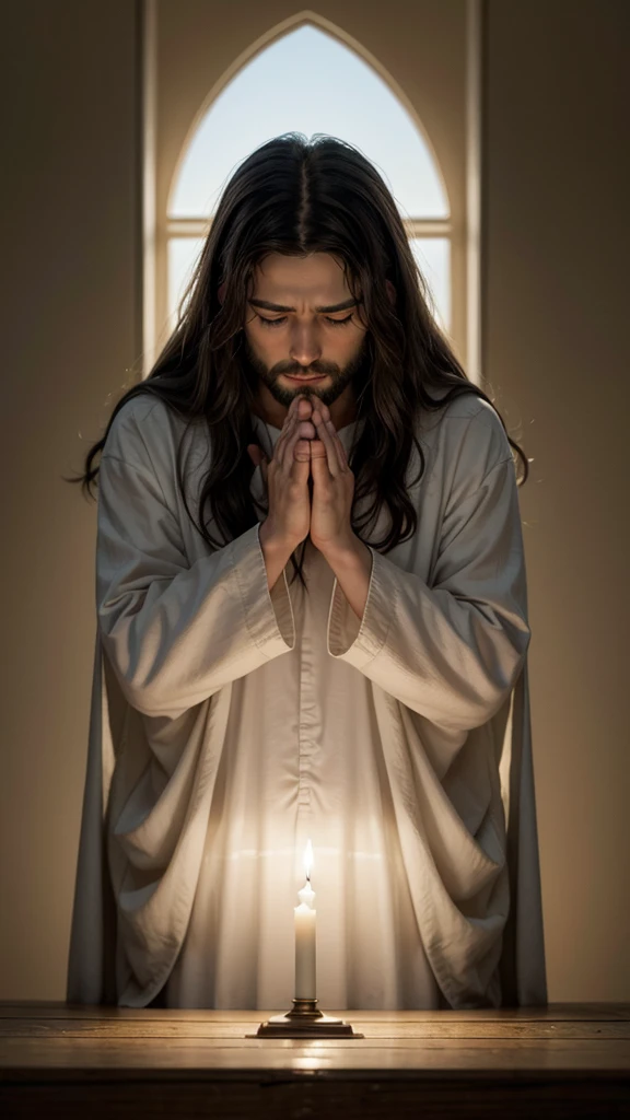 Create for me a picture of Jesus Christ praying