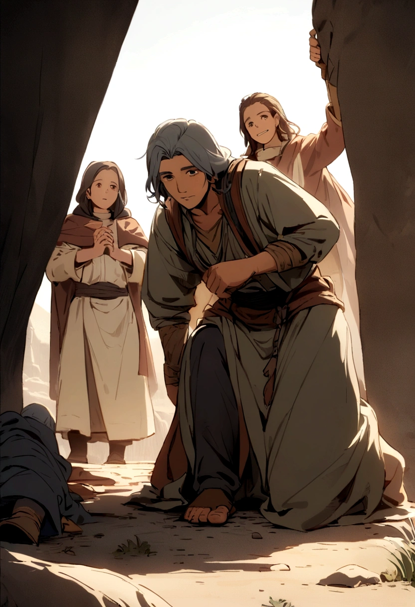 Abraham looked up and saw three Angels standing nearby. When he saw them, he hurried from the entrance of his tent to meet them and bowed low to the ground.
Convert it to image as is