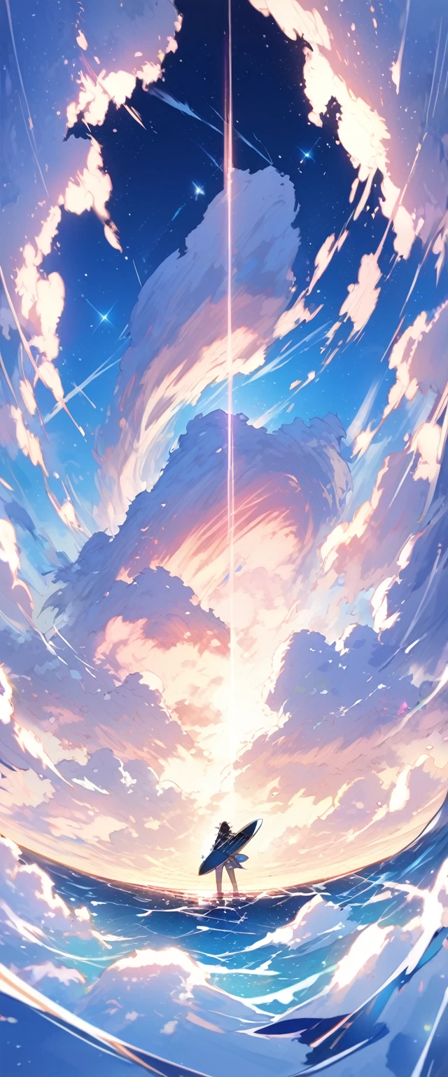 The boundary between space and sky dawn Over the South Pacific