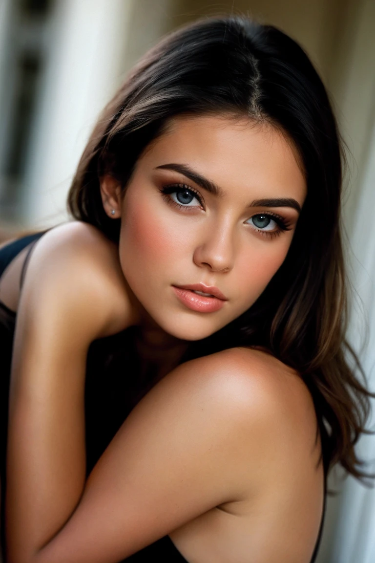 Curved woman, grosse potrine, gros fessier, beautiful face dark eyes