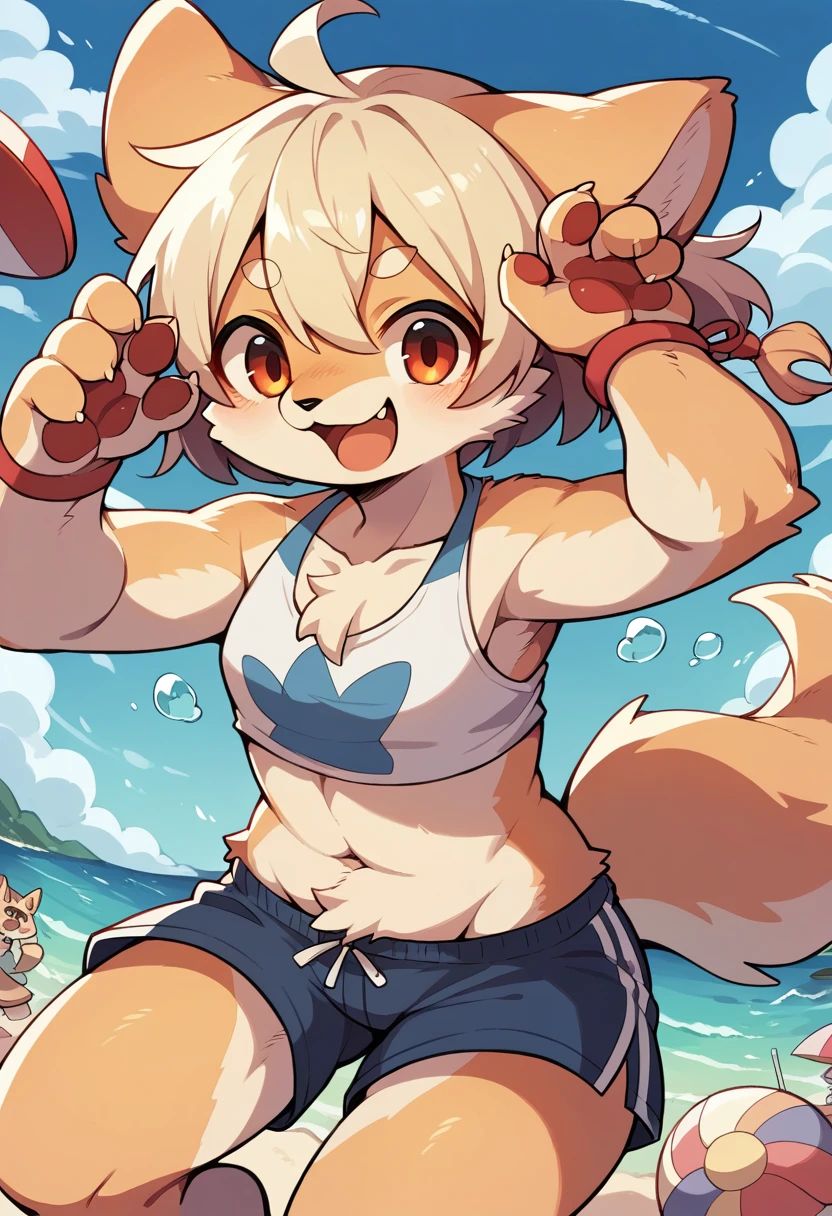 super high resolution, detailed background, seaside, boy, girl, Happy, joyful, absurdres(Photos of solo travelers)(kemono, furry anthro),