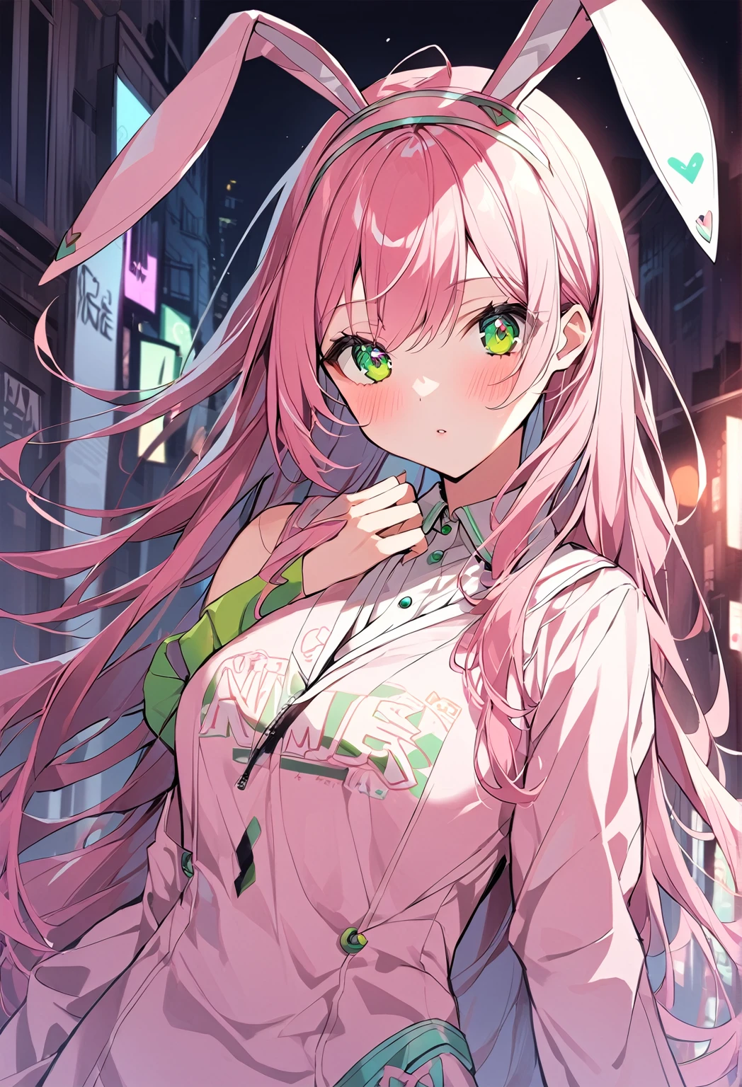 NY, (gradient hair, dutch angle:1.3), film grain, chromatic aberration, city, masterpiece, best quality, raw photo, photorealistic, absurdres, 1girl, cute, perspective, cowboy shot, highres, ultra detailed, detailed eyes and face, sharp pupils, realistic pupils, sharp focus, summer, night, detailed full figure, beautiful socks, Socks above the knees, chance meeting, runaway from home