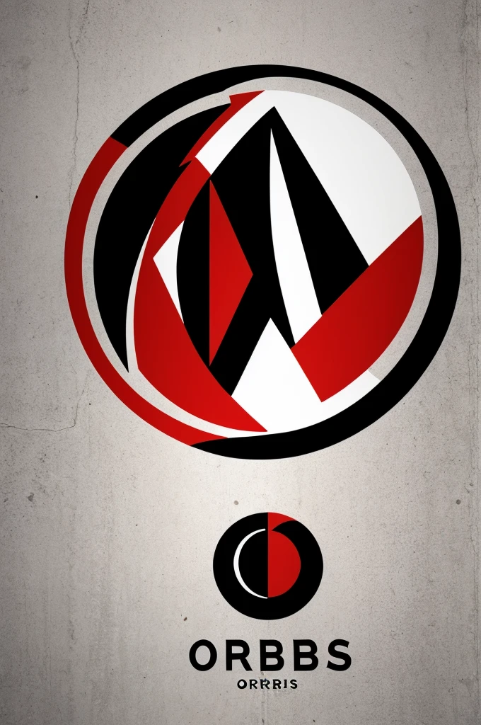A logo for a company called "ORBIS", It must have a predominant color of white and secondary colors of black and red.