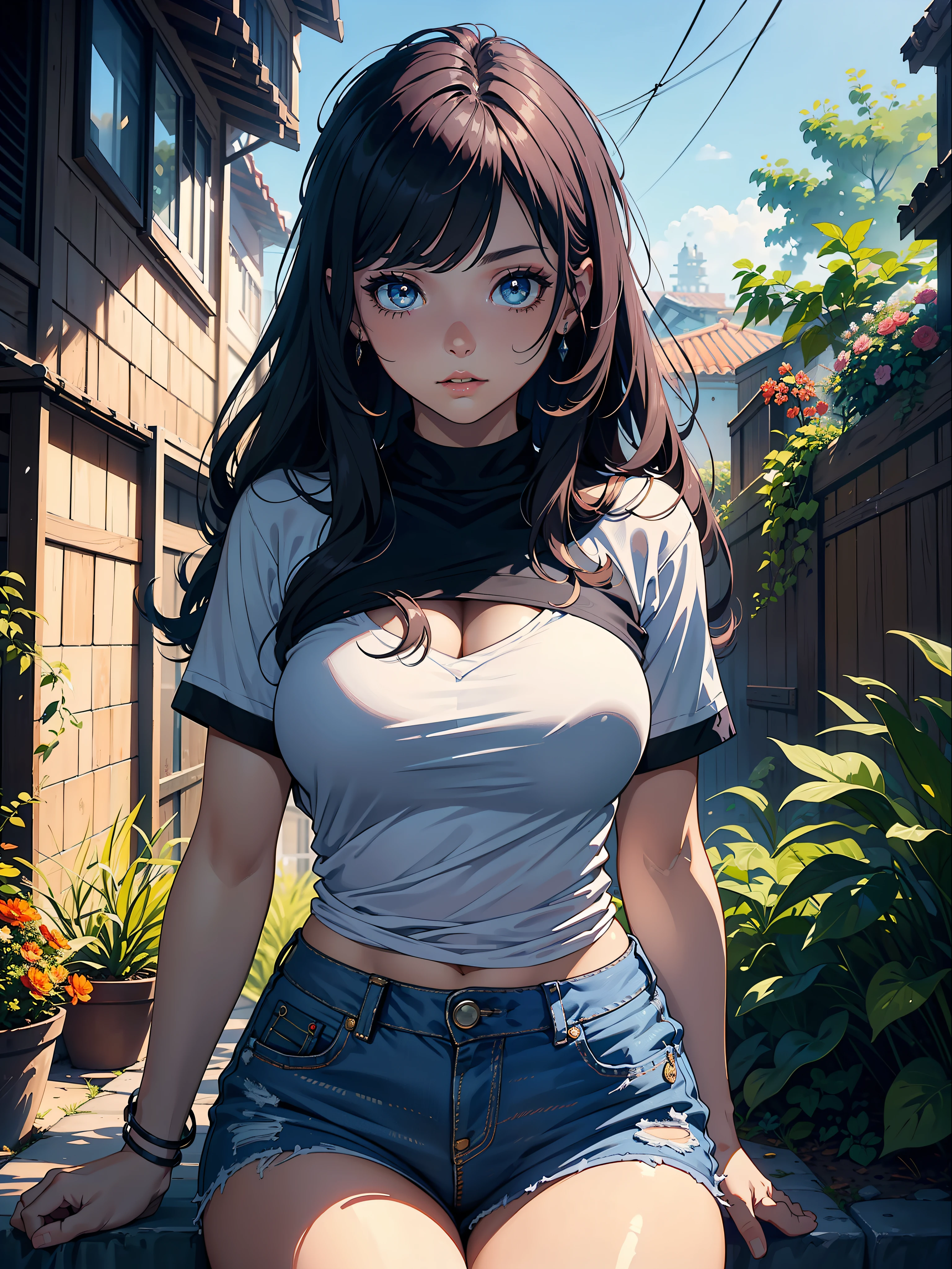 (same command prompt for several different scenes), Mixed-language_texto, japanese graffiti letters, gorgeous  woman , long hair ,::((best qualityer)),: sweet Spring, buzzer, fruitful Autumn, and frosty Winter ((Masterpiece artwork)), (very detailled:1.3)(Masterpiece:1.2, best qualityer), (finely detailed beautiful eyes: 1.2), (Masterpiece:1.2, best qualityer), (beautiful finely detailed eyes: 1.2),(Masterpiece:1.2, best qualityer), (beautiful finely detailed eyes: 1.2), ((1girl ashley alexiss very beautiful woman big breast )), ((soli)), (Eyes red:1.4), (finely detailed eyes and detailed face:1.3),), (with jeans and a white t-shirt or dress:1.3), (beautiful and clear background:1.2), (extremely detailed CG, ultra detali, best shade:1.1), ((Depth of field)), ((water colour)), breasts big, flowers and petals, beautiful concept illustration , (White background:0.5), (illustration :1.1), (extremely fine and beautiful:1.1), (detalhes perfeitos: 1.1), Masterpiece artwork, high qualiy, highres, detail enhancement, 8K