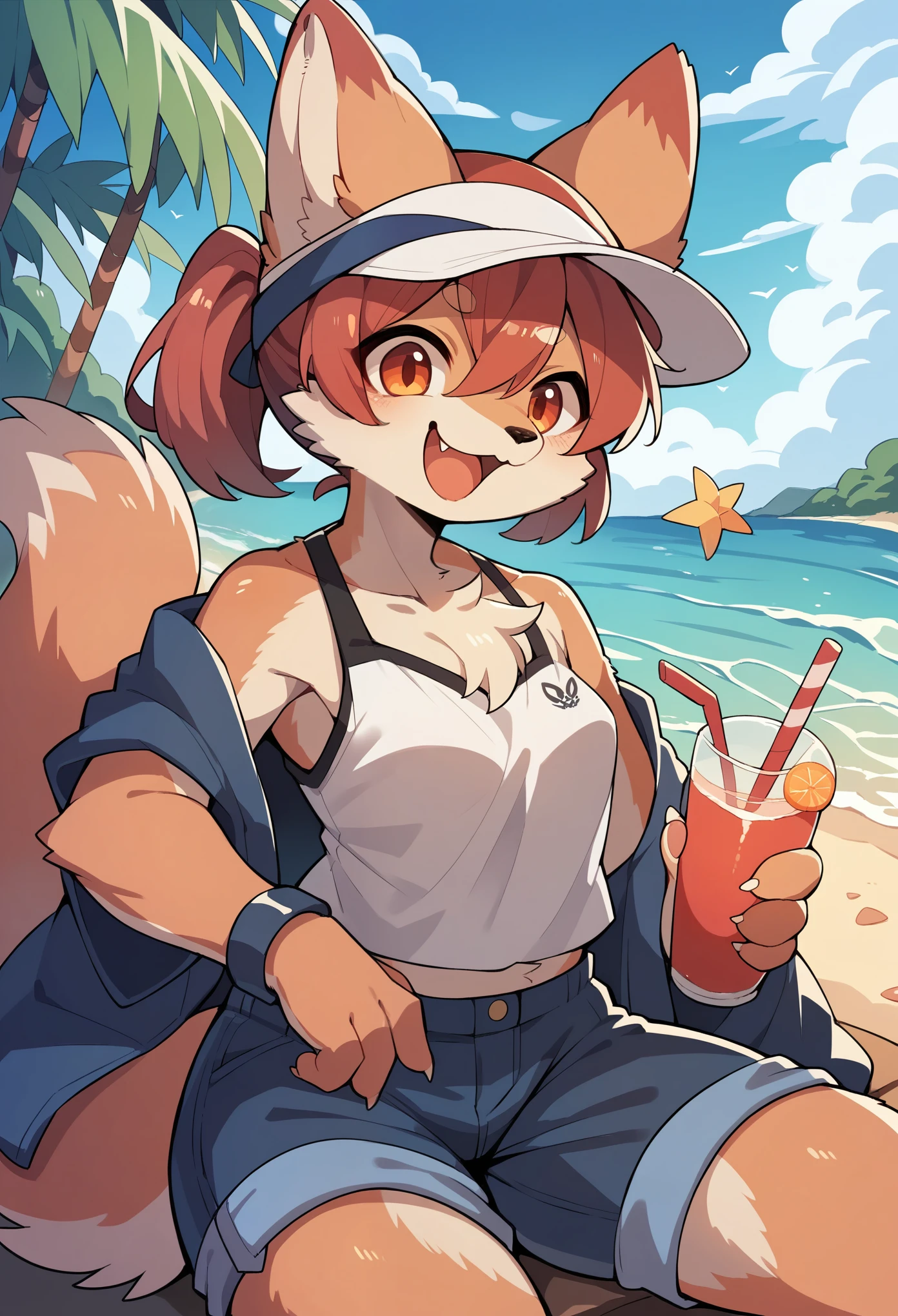 super high resolution, detailed background, seaside, boy, girl, Happy, joyful, absurdres(Photos of solo travelers)(kemono, furry anthro),