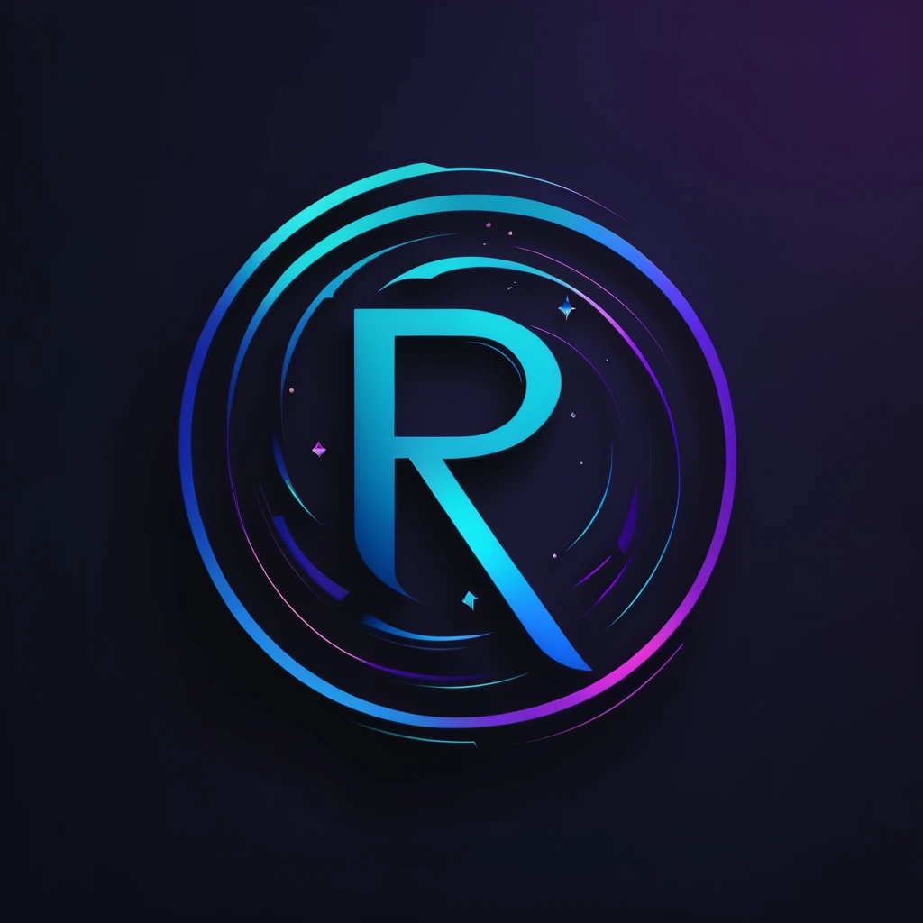 create gamer logo with blue tones with the acronym ¨r2¨ in the middle