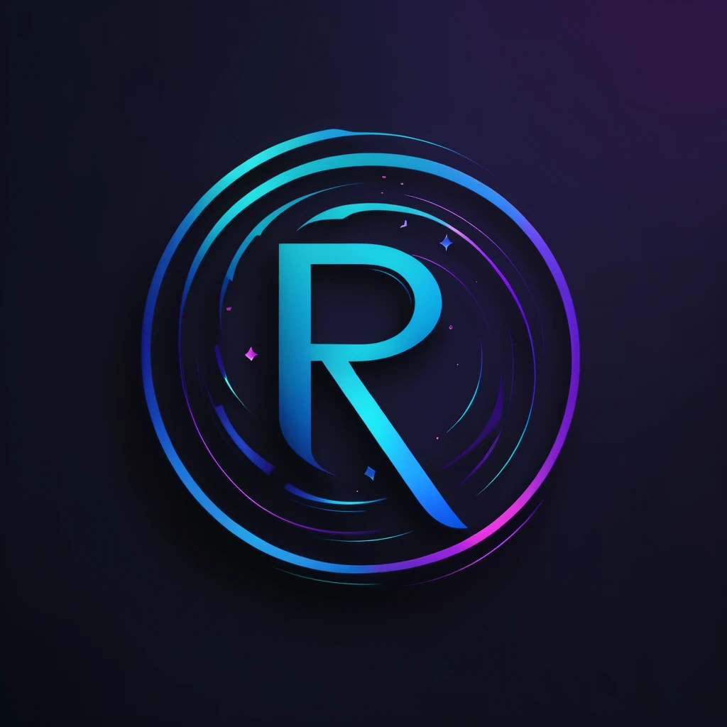 create gamer logo with blue tones with the acronym ¨r2¨ in the middle