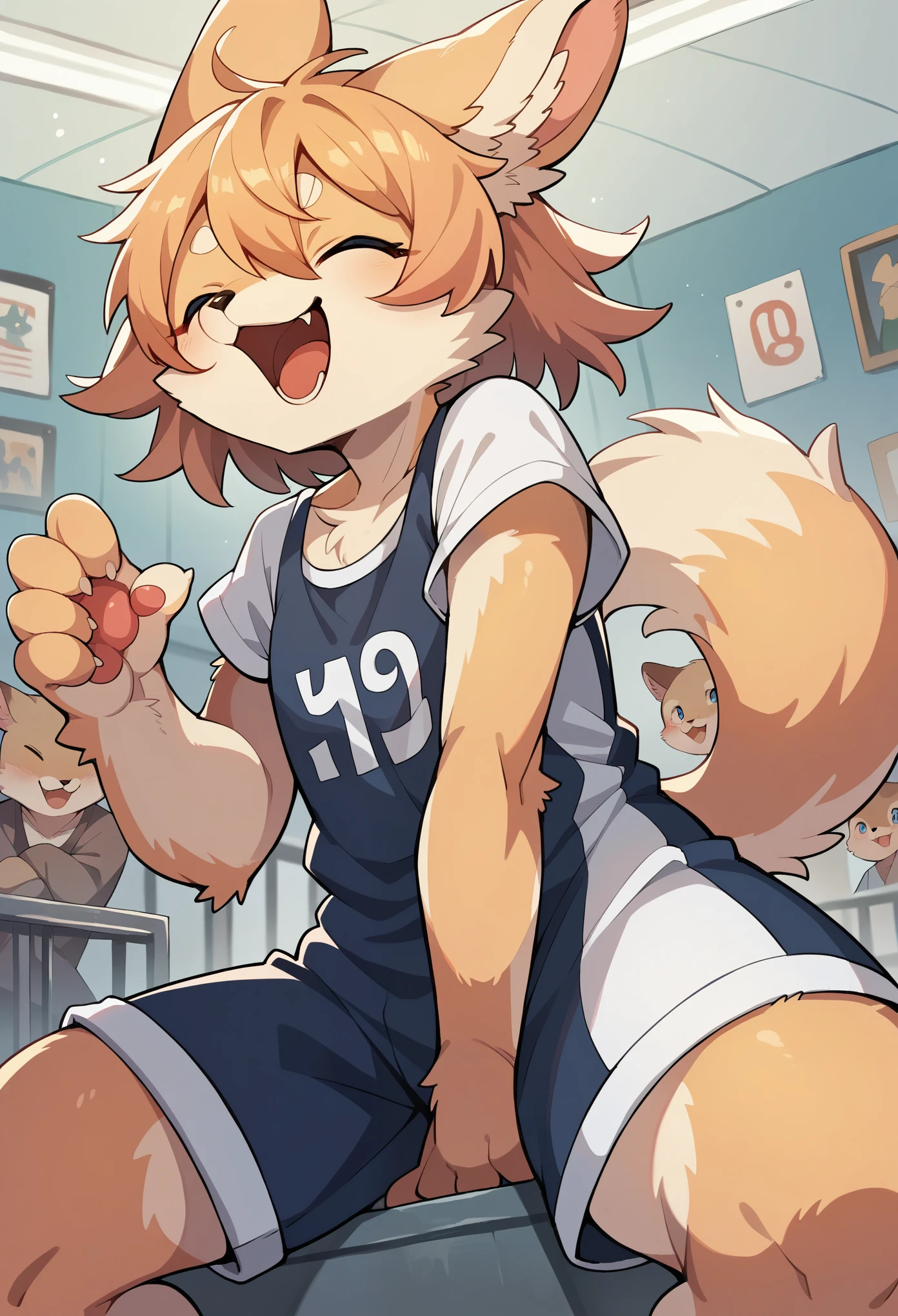 super high resolution, detailed background, museum, boy, girl, Happy, joyful, absurdres(Photos of solo travelers)(kemono, furry anthro),