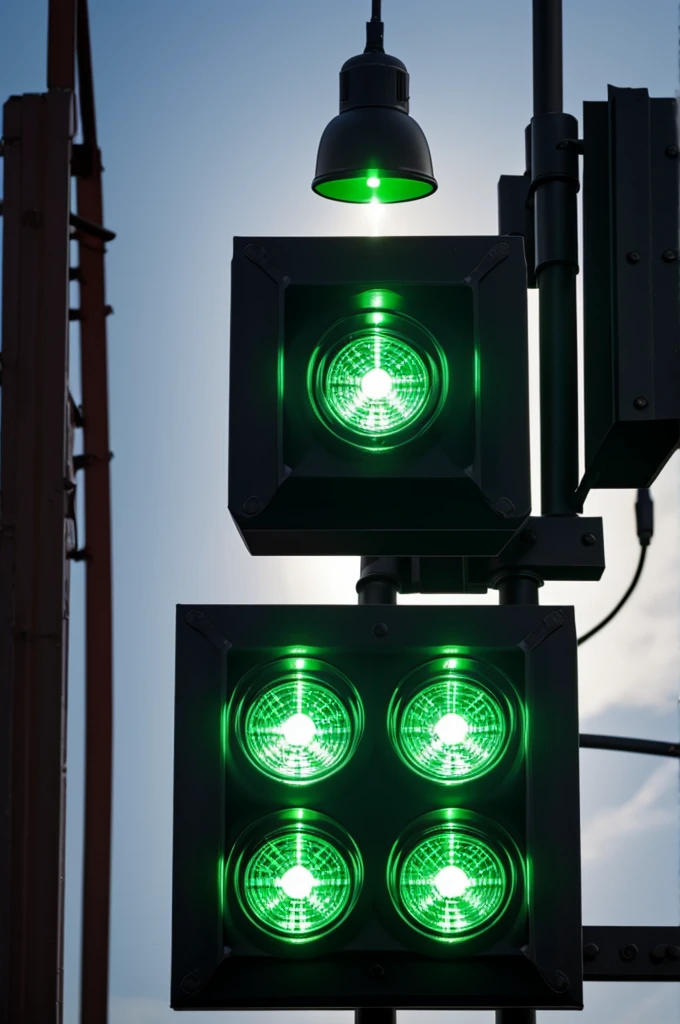 Creates a spiked green light