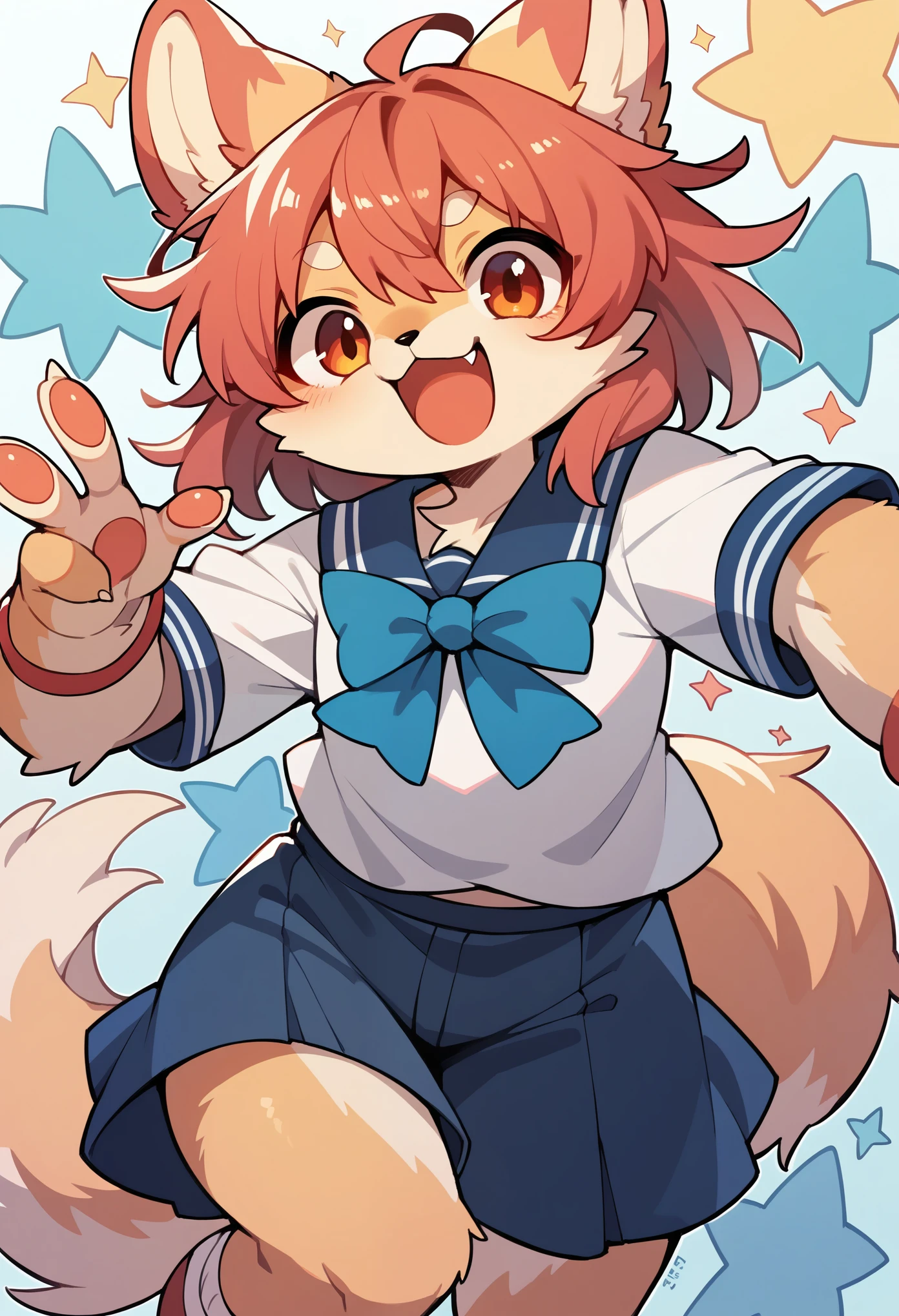 super high resolution, detailed background, school, boy, girl, Happy, joyful, absurdres(Photos of solo travelers)(kemono, furry anthro),