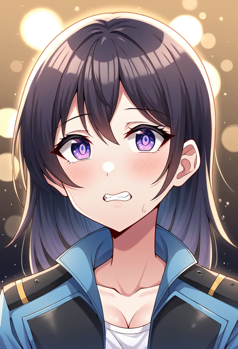 (best quality,4k,8k,highres,masterpiece:1.2),ultra-detailed,(realistic,photorealistic,photo-realistic:1.37),HDR,UHD,studio lighting,ultra-fine painting,sharp focus,physically-based rendering,extreme detail description,professional,vivid colors,bokeh,portraits,woman,girl,drowning tie paints jacket,fetish,shame,provocative pose