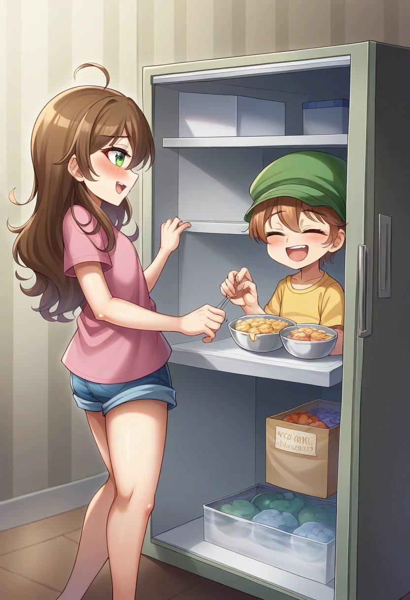 

**the narrator:** "Every morning, the day starts in the best way..."

**[Scene two]**
(The mother opens the refrigerator and takes out a box of Danone Fresh from Xetra Yogurt.)

**the narrator:** "With Danone Fresh from Xetra Yogurt."

**[Scene three]**
(Child يجلس على الطاولة ويأخذ أول ملعقة من الزبادي. His eyes widen with joy.)

**Child:** "Mmm, delicious!"

**[Scene four]**
(مكونات الزبادي الطبيعية تظهر كأنها ترقص حول Child، مثل الفاكهة الطازجة والحليب النقي.)

**the narrator:** "Made from the finest natural ingredients, to give your children delicious nutrition."

**[Scene five]**
(Child يتخيل نفسه في حقل مليء بالفاكهة، يلعب ويلهو مع أصدقائه.)

**the narrator:** "Enjoy the pleasure with every spoonful."

**[Scene six]**
(Child يشارك الزبادي مع أصدقائه في ساحة المدرسة، الجميع يضحك ويستمتع.)

**the narrator:** "Because every spoon takes you on a fun adventure."

**[Scene seven]**
(Child وأصدقاؤه يرفعون علب Danone Frech ويهتفون معاً.)

**children (With one voice):** "Enjoy the pleasure with every spoonful!"

**[The last scene]**
(The Xetra Yogurt logo with Danone Fresh packaging appears on the screen.)

**the narrator:** "Xetra Yogurt - your perfect choice for the health and happiness of your children."