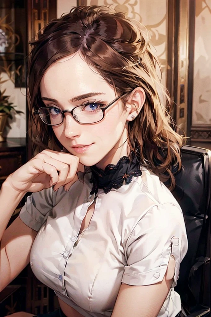 Masterpiece, 最high quality, high quality, High resolution, high quality texture, high quality shadows, High resolution, Beautiful details, Detailed CG, Detailed Texture, Realistic representation of face, Realistic, colorful, delicate, Cinematic Light, Side light, Lens flare, Ray Tracing, sharp concentrated, (1 Girl,concentrated:1.3), ( Intricate details, compensate, PureErosFaceV1:0.5), (細部まで美しいdelicateな顔, 緻密で美しいdelicateな瞳, Perfect Facial Proportions, Dense skin, Optimal ratio of four fingers to one thumb,Unified 8k wallpaper, Arms under chest, Modest chest, Wide Hips, Smooth upper abdomen, 35 years old, blue eyes, glasses, air fortress hair, blonde hair, house wife, the gaze of true love, lips of temptation, A look full of compassion ,a smile full of love, i love you, Acting lovey-dovey, I love you so much I'm crazy,
cabin attendant uniform,white blouse,tight fitting black skirt,black stockings, excellent secretary ,working as a secretary, wooden desk, wooden chair