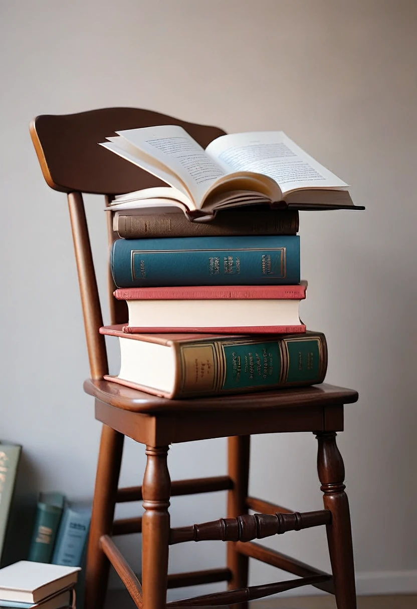 image of books on a chair