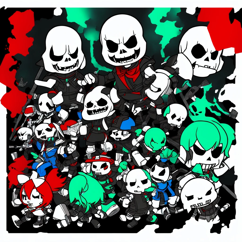 Fatal Error Sans, Undertale, (влияние Undertale), red, blue, Green, black, white.