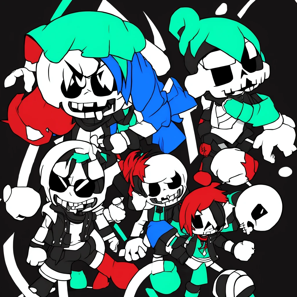 Fatal Error Sans, Undertale, (влияние Undertale), red, blue, Green, black, white.