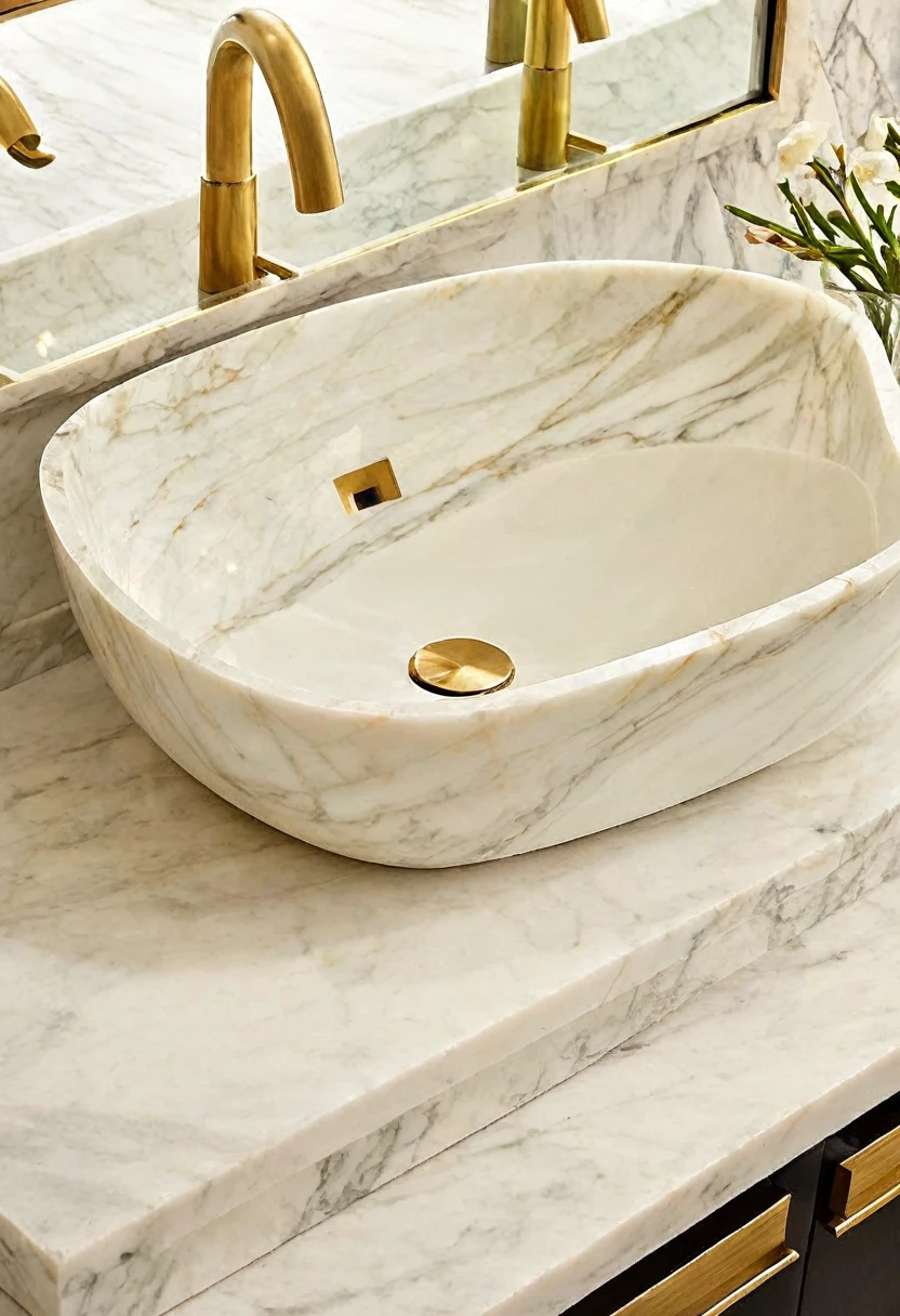 I want several types of marble sinks and furniture