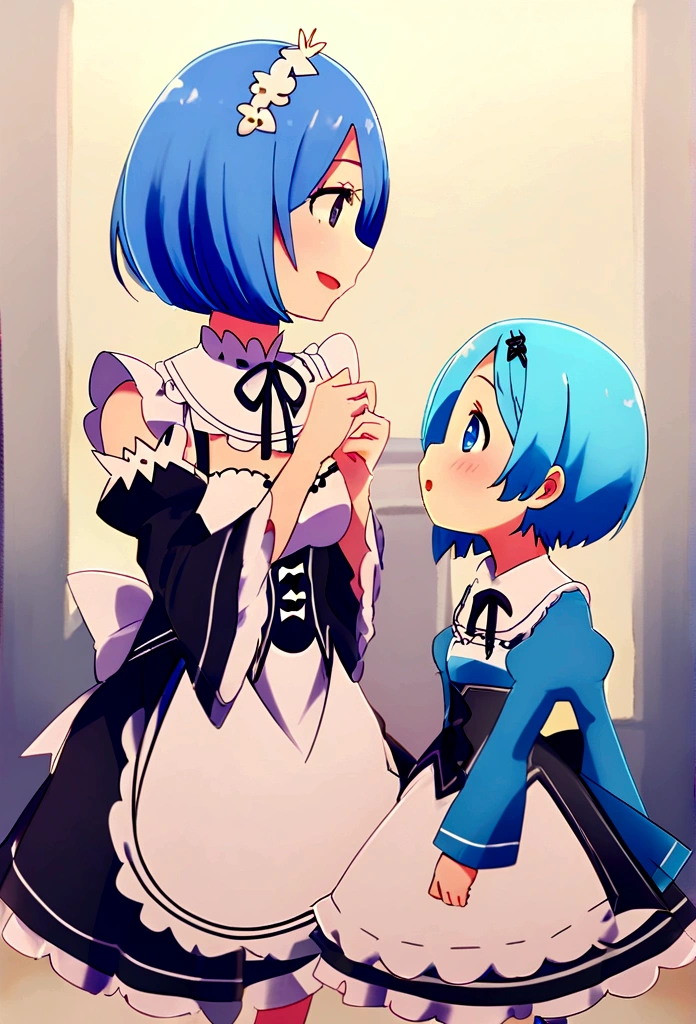 Starting Life in Another World from Zero,Rem,Short Hair,Blue Hair,Blue pupil,Rem風髪飾り,Roswaal Mansion Maid Uniform,Rem風カチューシャ