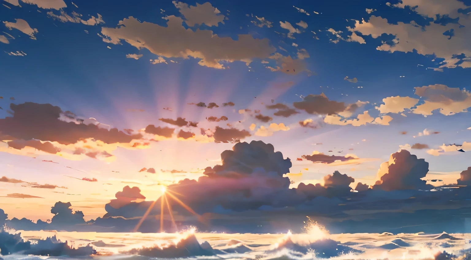 Beautiful sky and clouds, Sky and noise々Just、Illuminated by the morning sun