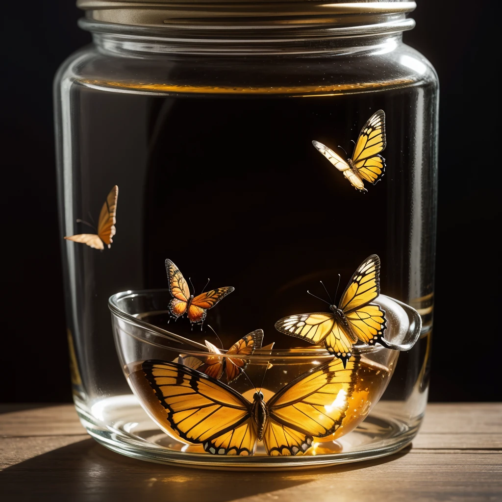 Butterflies coming out of jar