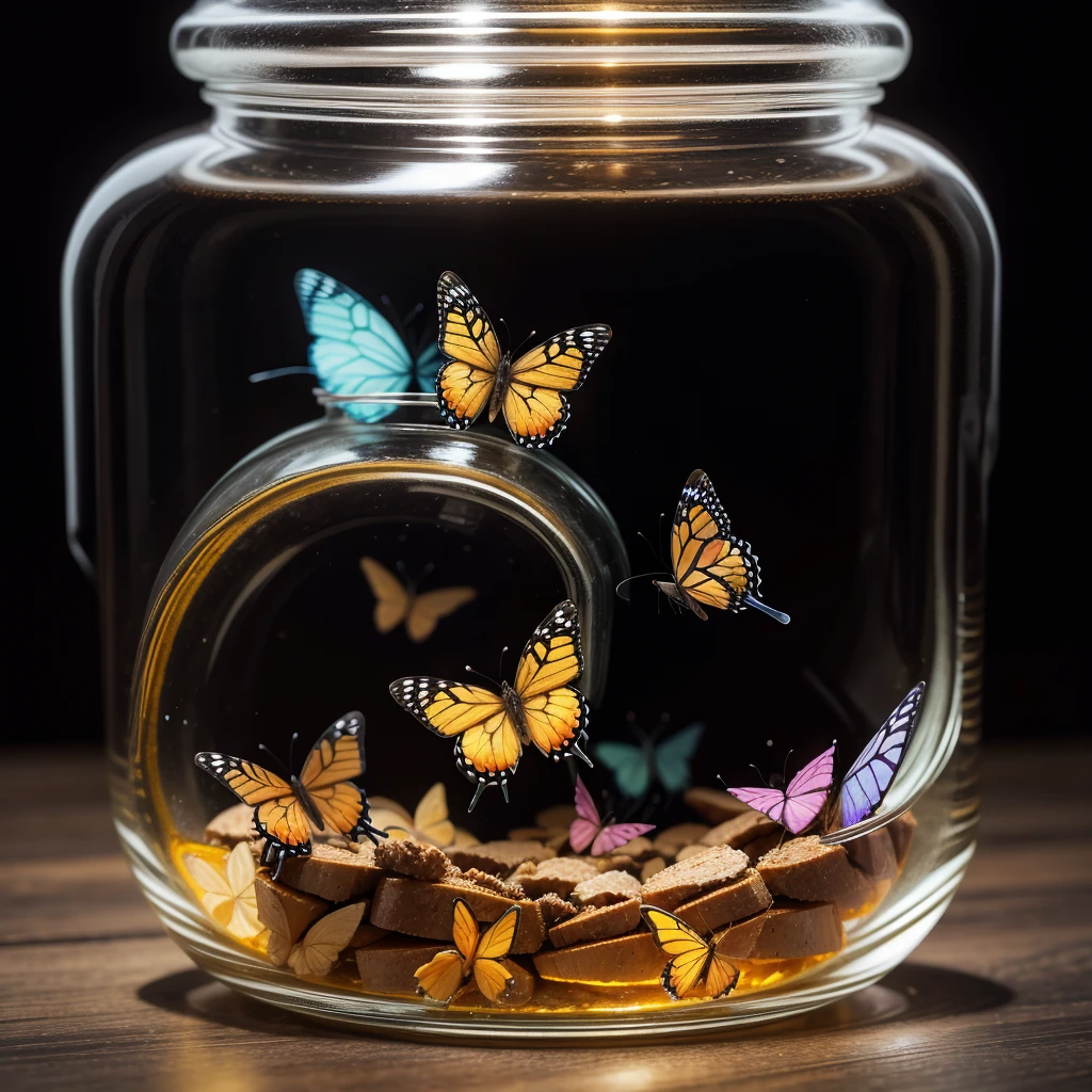 Butterflies coming out of jar 