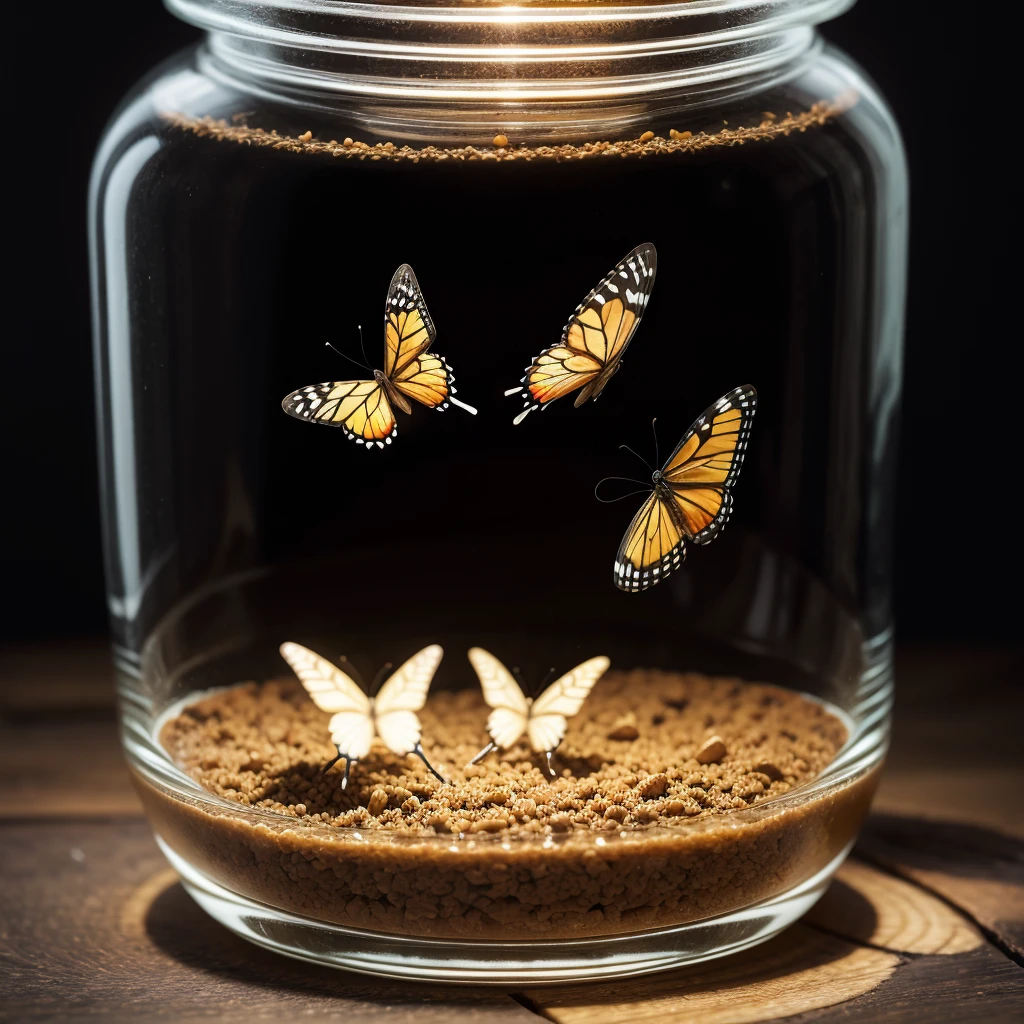 Butterflies coming out of jar
