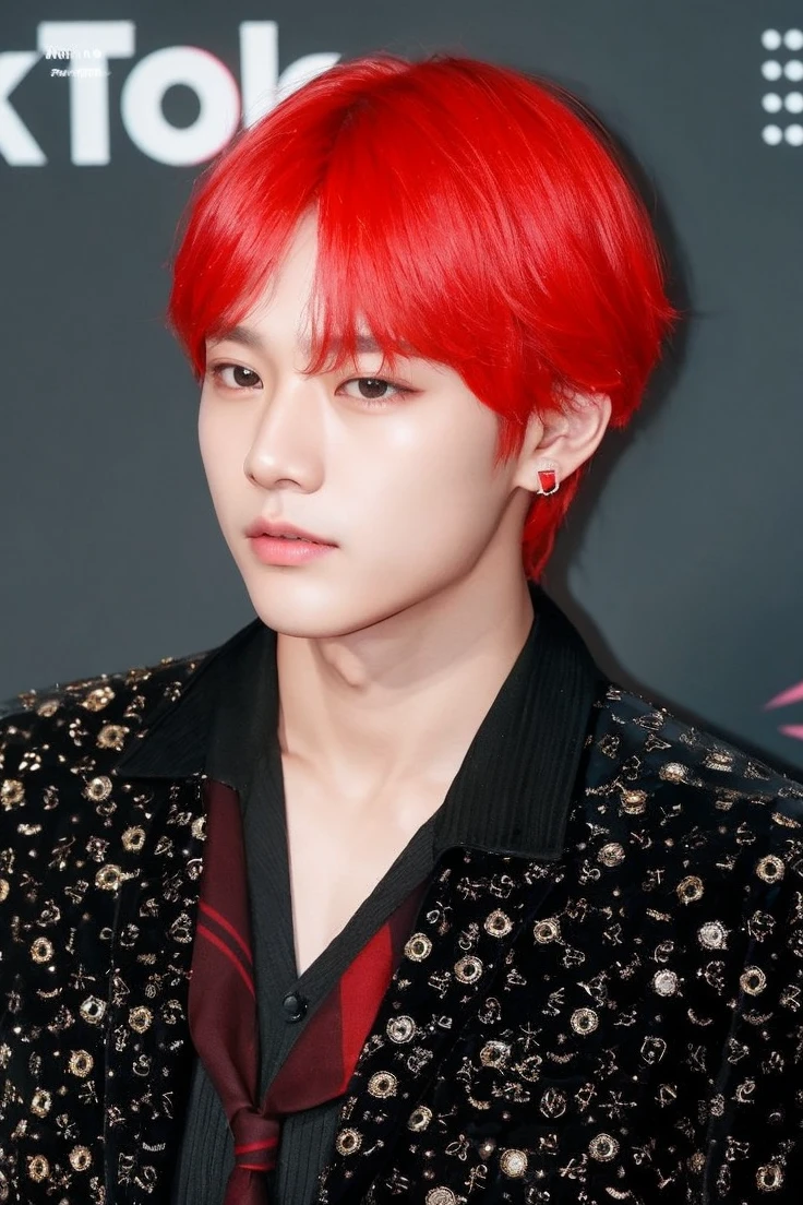 Kim Taehyung ruivo, shining skin.