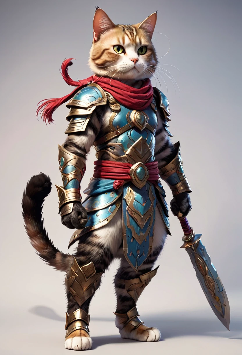Cat Warrior Full Body Shot Facing forward
