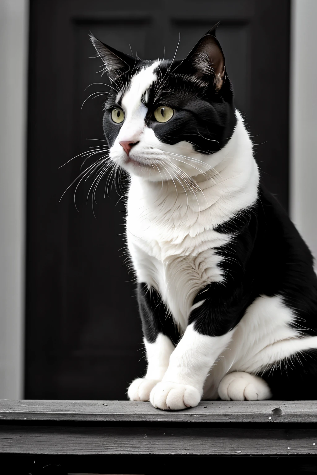 ((Best Quality)), ((Masterpiece)), (detailed), black and white cat