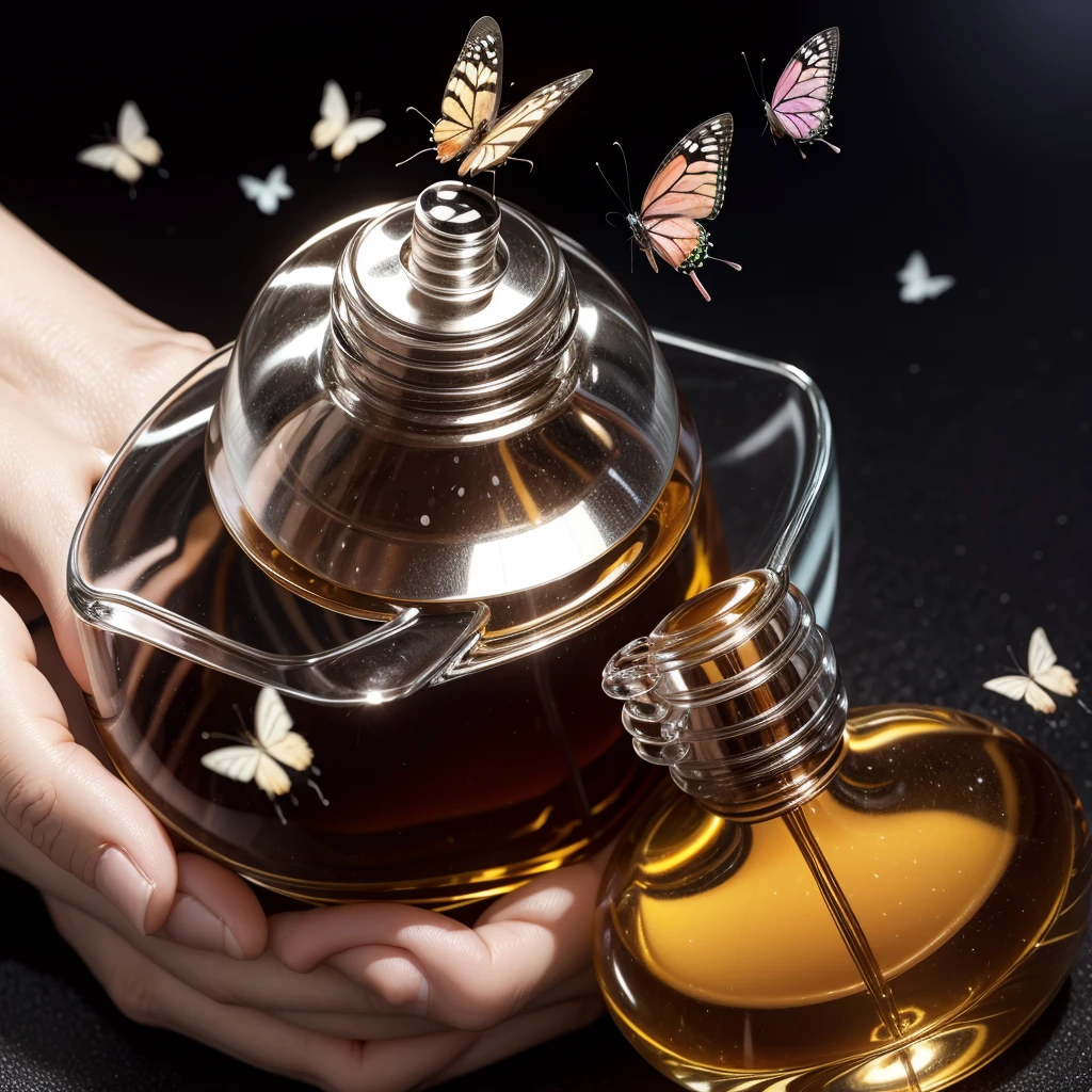 Butterflies coming out of perfume bottle