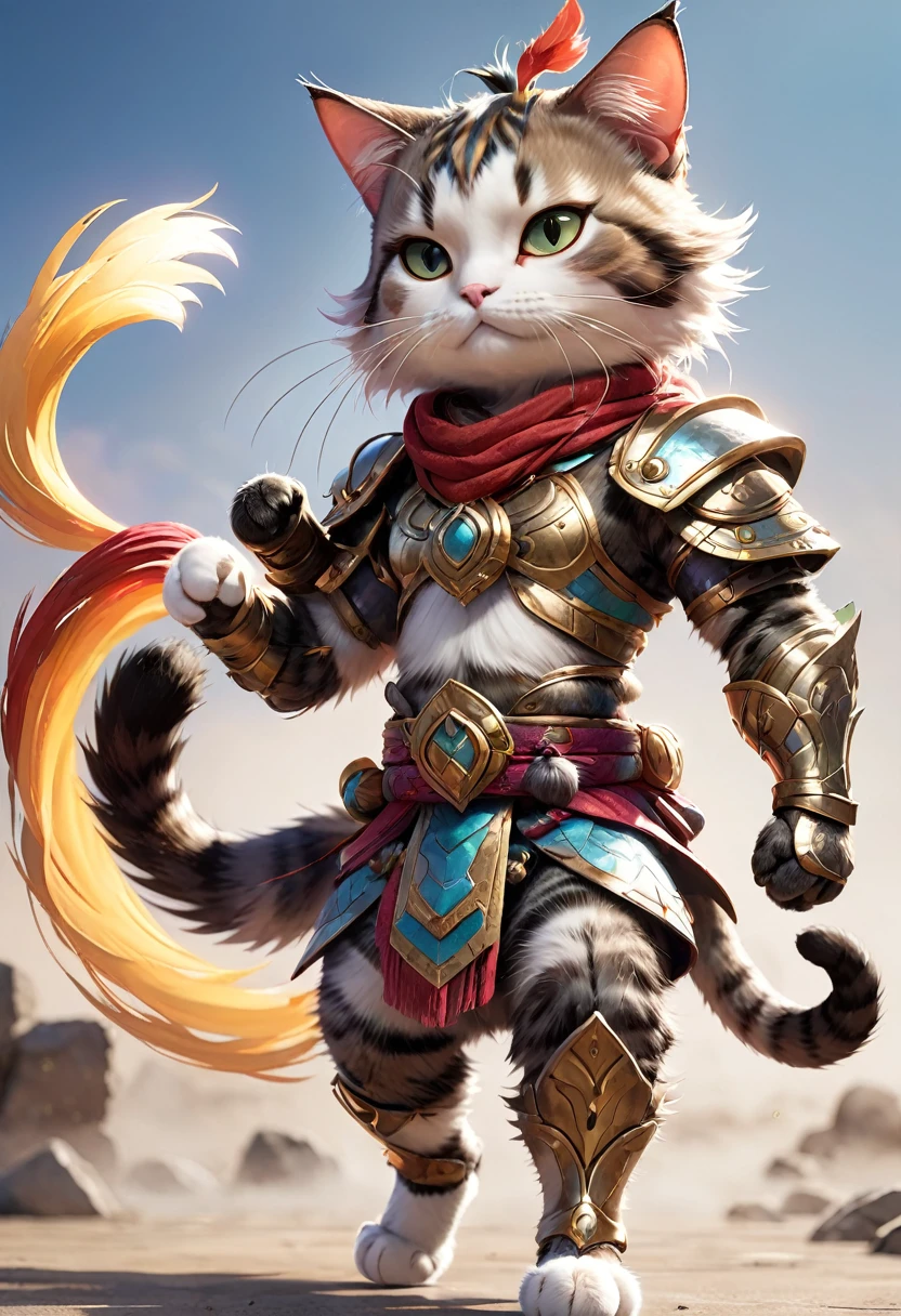 Cat Warrior Full Body Shot Facing forward