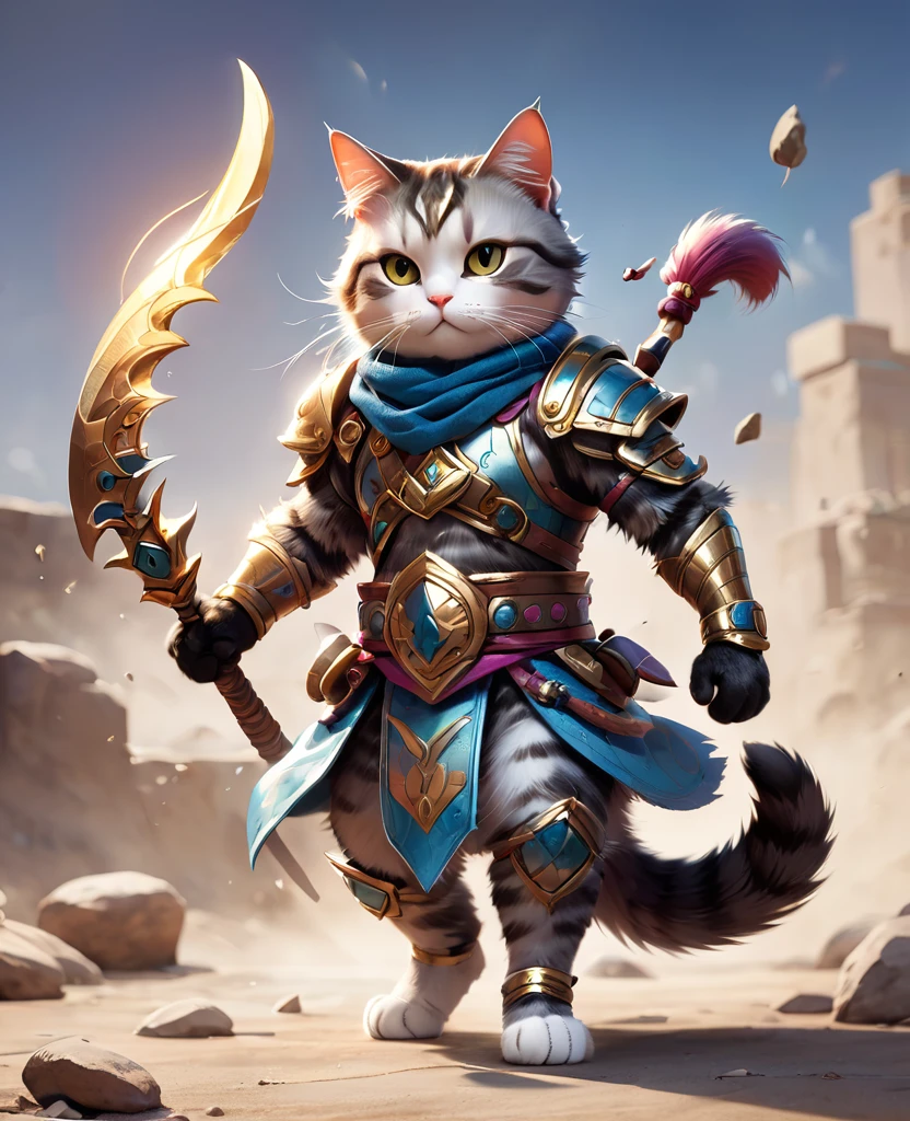 Cat Warrior　Full Body Shot　Facing forward