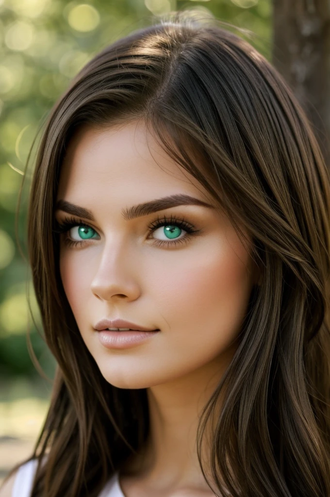 Brunette green eyes