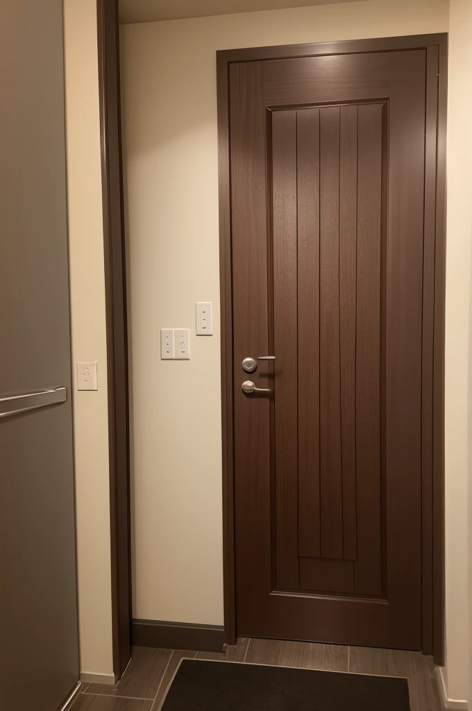 Scary closed apartment door 