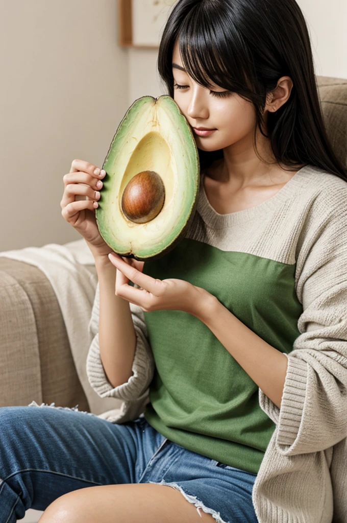 An avocado reading a manhwa bl