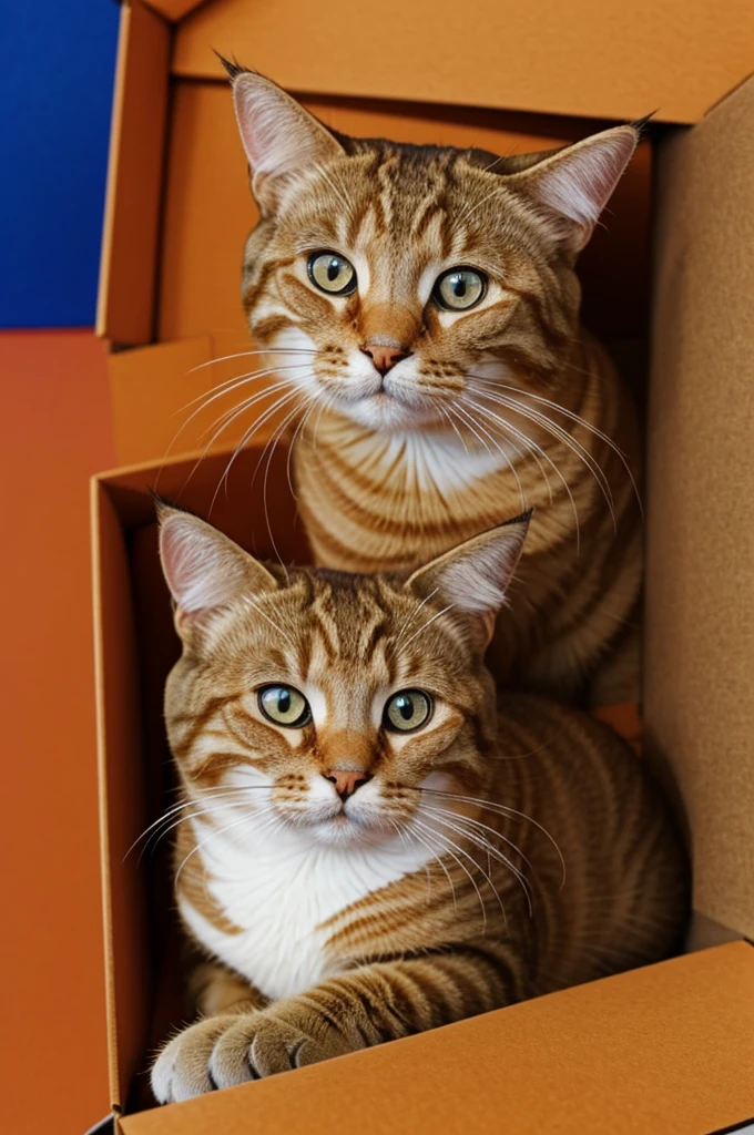 Un gros chat roux dans un ring de boxe déterminer 