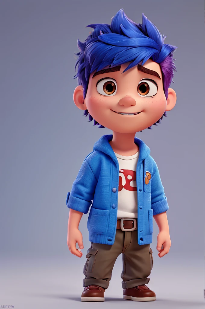 1 boy character, mic, fluffly, disney pixar 3d style, with colored hair