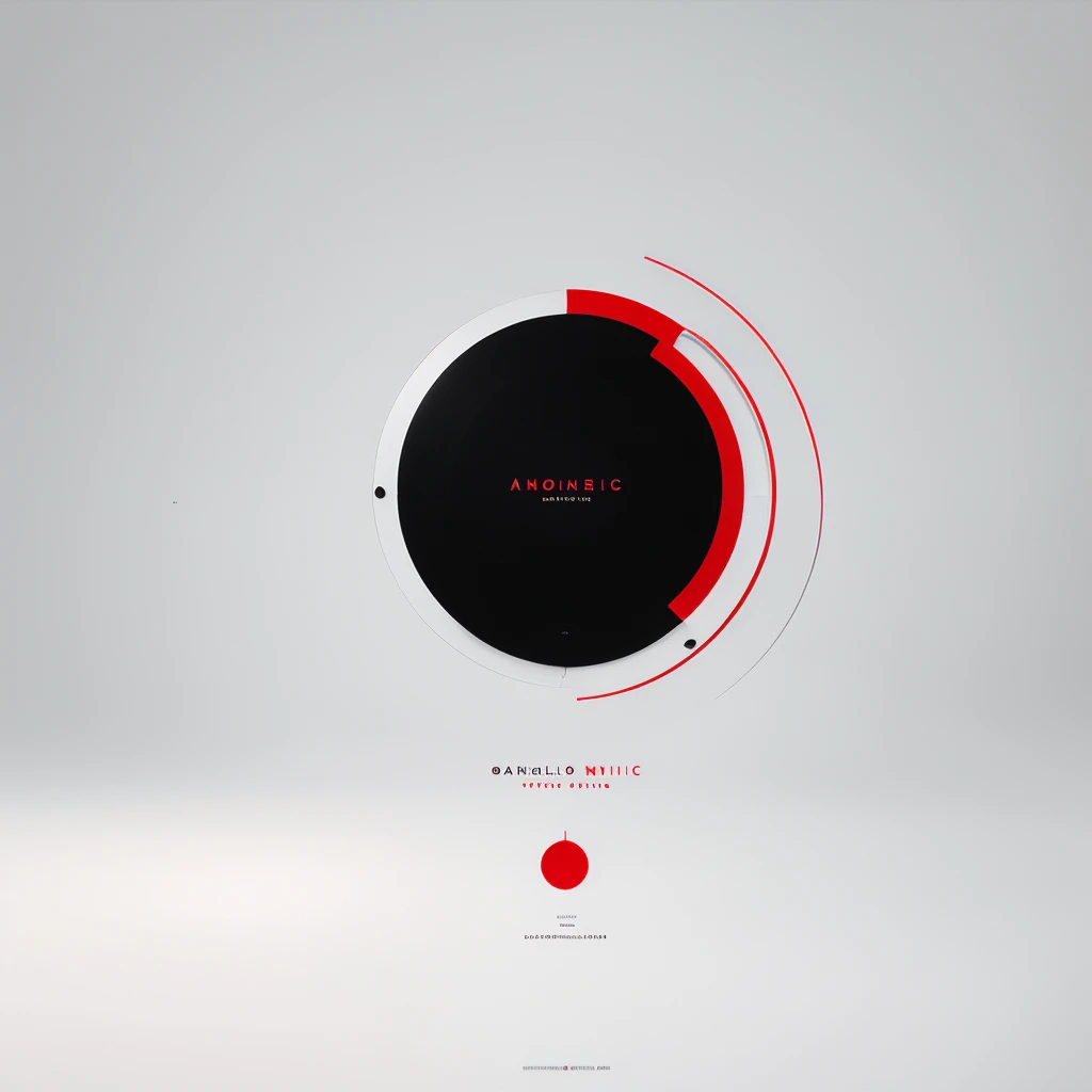 a minimalist white orbis music CD logo, sleek and modern, black and red accents, clean lines, elegant typography, simple yet striking, high-quality, professional, visually appealing