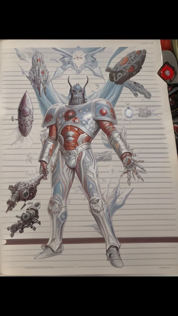 Full body space cosmic Monster warhammer in cosmic war,futuristic,art by alex ross and frederic soulacroix 