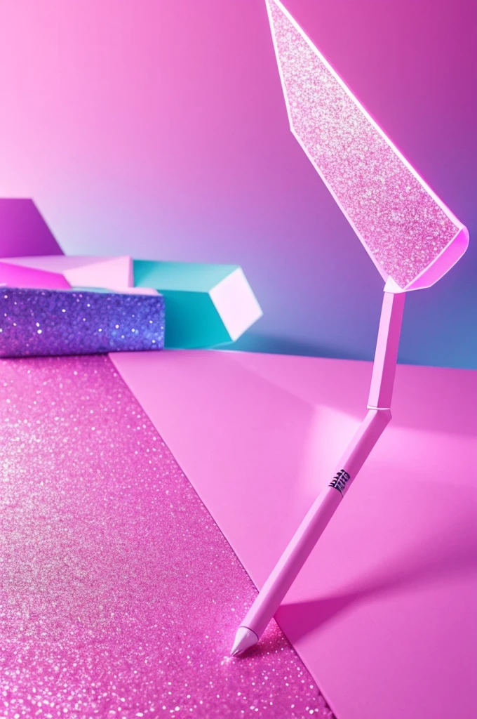 Create a realistic kpop lightstick for a group called life or money that its color palette is pink and that its shape is a bill and contains glitter and that the box with the name of the group is winged