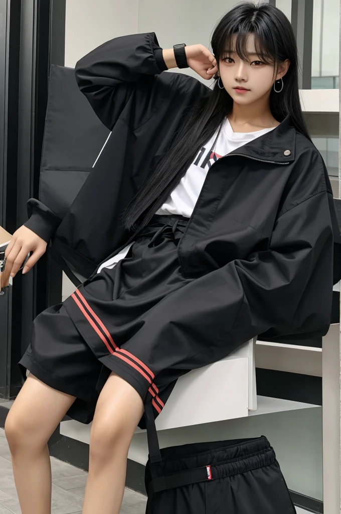 Hyunjin the stray kids rubio, with waist-length hair and Mo Dao Su Zhi's Wei Wuxian-themed. With his detailed face.