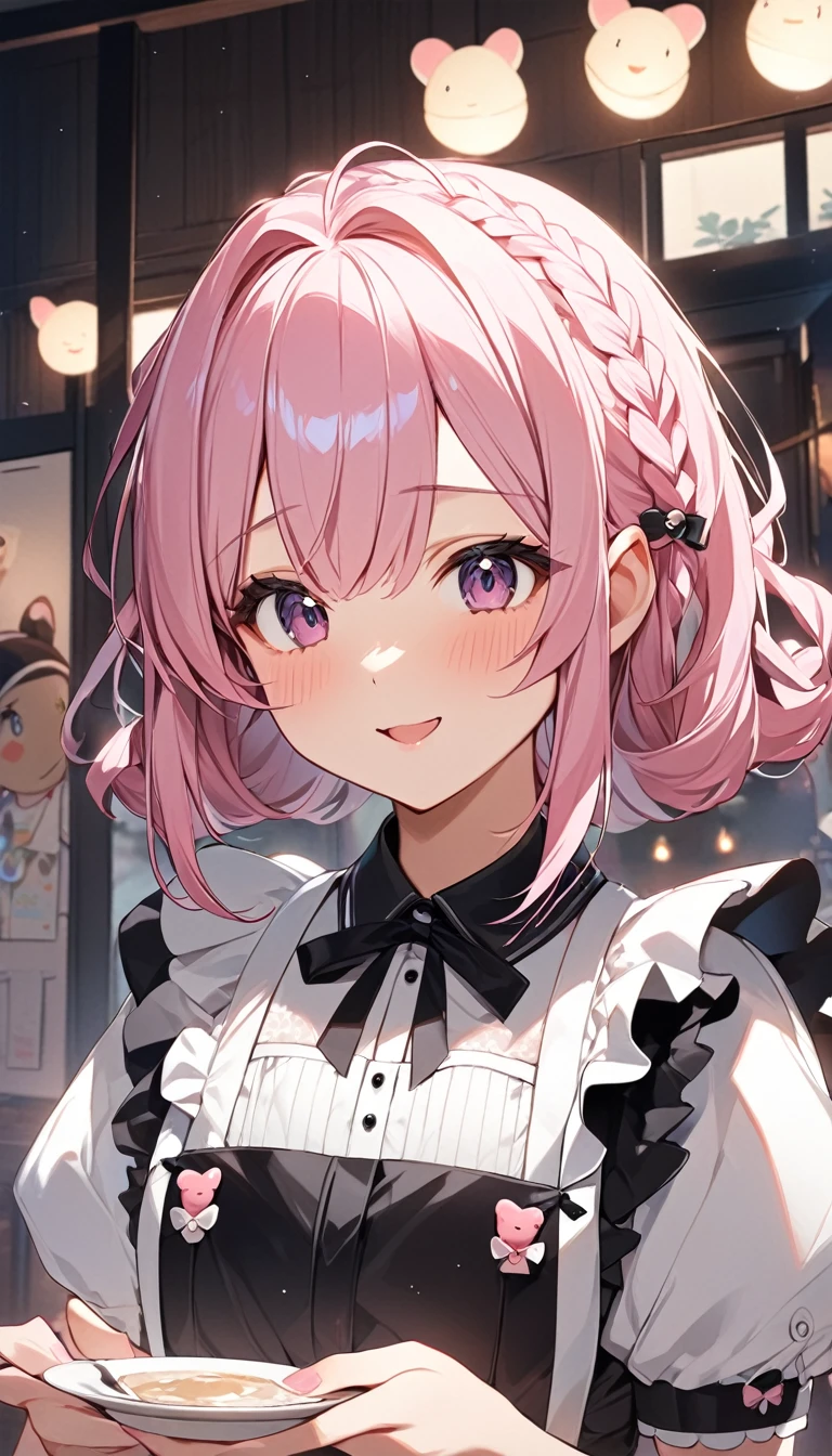 One girl,(cute:1.3),trend,(puppet:1.2),[water彩:0.7],white色の背景,Upper Body(Best image quality),(Hair is pink、Drill Twin、Maid clothes）,(Master&#39;s Work),(Super detailed),(詳細なeyeの描写:1.0),(Lens flare:1.0),(Movie Posters:1.0),(Tarot Border:1.0),Portraitureは中央に配置されます,(close:1.0),(nagative space:0.8),(Negative space:1.6),(alone),(colorfulに浮かぶ {Wind|Water magic|ink|crystallizations|ice|fire|inflammation|lightning|web|rock|sand|particle|光のfire花|Blood}:1.0),(colorfulなものが多い {Soap bubble|cloud|Thorn|spike|Grapevine|current|spiral|barely|wing|Tattoo|Cube|octahedron}:1.0),(floating {red|green|green|Aqua|purple|yellow|black|white|gray|Pink|orange|lime} {ribbon|Fater|particle|blade|water滴|Snow Flower|soft ball}:1.0),({crystallization|ice|fire|inflammation|Wind|water|Earth|stone|space|musical|Sonic|Vortex} {magic|wing}:1.0), ({Ray Tracing,Shine|Speckled sunlight,light,Caustics|night,Black Theme|mysterious,Creepy|easy going,pastel}:1.2), ({colorful|Sparkling|Multicolor}:1.0),(Beautiful sparkle:1.0),({Leaning forward|Lean back|Tilt to the side|}:1.2),{(smile:1.0)|(False Smile:1.0)|(Stern expression:1.0)},({small|small||lips,eyelash}:1.0),{(Open your mouth:1.0)|(Mouth closed:1.0)|},({eyelash|eye shadow||}),{片eyeを閉じて|||},(),({From below|From above|From the side From the side|From behind|Face-to-face viewer}:1.3),(Hello:1.3),(Tilt your head:1.0),(Dynamic pose:1.1),,({red|green|green|Aqua|purple|yellow|black|white|gray|Pink|orange|lime} {armor|dress|Collared shirt|suit|Costume}:1.0),({formal|army|Techwear|Urban style|casual,casual clothes|Fantasy,Magister|wild,Tribe|sf,Futuristic}),({Checked skirt|Layered skirt|Fluffy dresses|tights|pants|Shorts}),({red|green|green|Aqua|purple|yellow|black|white|gray|Pink|orange|lime} {eye|eye|student}:1.4),,,,{Length jacket|Blazer jacket|Cape|sweater|tie||},{(Floating Cape:1.0),|}({Fox Ears, Fox Girl|吸Blood鬼, Bat Wings|Pointed Ears,(Fairy:0.5)||}:1.1),({Abstract background|city,Skyscraper|forest,garden|city|shrine|cave,underground|Swamp|lake|winter|Alien planets|}:1.4),({indoor,internal|屋outside,outside}:1.1),,({Sitting|flight|Jump|lay|Are standing|Are standing on one leg}:1.1),({Skin of color|white skin|green skin|greenwhiteい肌|By thing|Shiny skin|blackい肌||}:1.1),({Full Body Lesbian|Upper Body|Portraiture|}:1.25),{tooth, 皮のtooth|Tongue Stock|Frowning|lipsを噛む|Thinking|||||}, {虚ろなeye| student in symbol shapes, Heart-shaped student| Slit pupil, + +|||||}, (pink hair, twin tails twin drill, show your forehead, blue eyes, White frilled white headband, slanted eyes, smile, long sideburns, curled bangs, neck ribbon, Forehead, amount),

