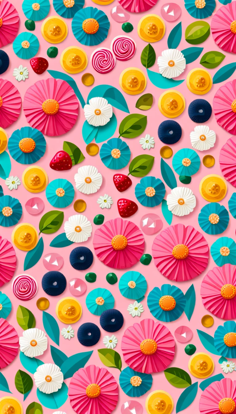 Seas of (((ASSORTED Banana, Mango, Pineapple, Strawberry, Kiwi, Blueberry, Raspberry, Papaya, Apricot, Guava, Lychee, Dragonfruit VIBES))) IN The ((((PINK MAGENTA BACKGROUND:2.0)))) ((ALOT OF CUPCAKES COOKIES AND MARSMELLOW)) — ((COLORFUL SMALL YELLOW (SAKURA)S)) colorful BERRIES, ((WHITE FLOWER)) COLORFUL PEACOCK FEATHER, ((COLORFUL butterfly)), ((GREEN LEAFY FLORA)), (strawberry), ROSE CHERRY ((COLORFUL SMALL GEM STONE JEWEL)) ((FIREFLY)|| (embroidery) seamless pattern, fruit, butterfly, diamond, pearls, Best quality, masterpiece, ultra high res, (photo realistic:1.4), surrealism, dream-like, ((abstract art)), vector arts,) (8k, RAW photo, best quality, masterpiece:1.2, Sharp image, vector) — a close up of a (SAKURA) pattern, (SAKURA) wallpaper, ornate (SAKURA), (SAKURA) pattern, (SAKURA) explosion, (SAKURA)! intricate, (SAKURA) JEWELs colorful, chinoiserie pattern, VECTOR wallpaper, (SAKURA) renewal, with colorful JEWELs and plants, (SAKURA) dream, garden JEWELs pattern, (SAKURA) patterned skin, (SAKURA) design, (SAKURA) motives, boho (SAKURA) vines,