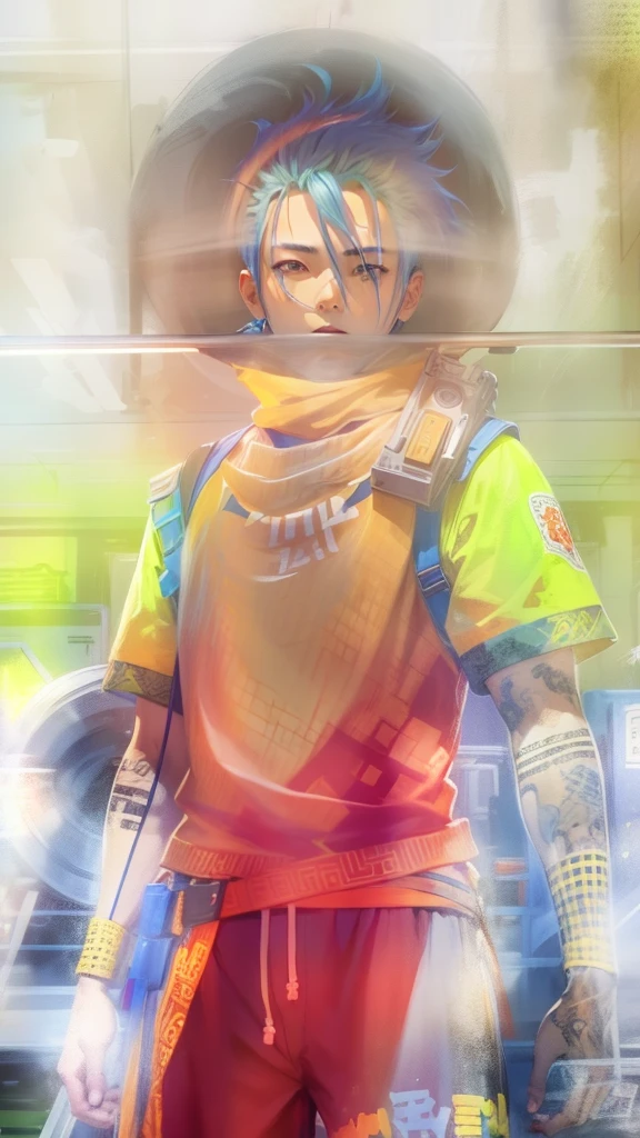 Anime, 1 man, boy, China, blue hair,  8k quality, heandsome