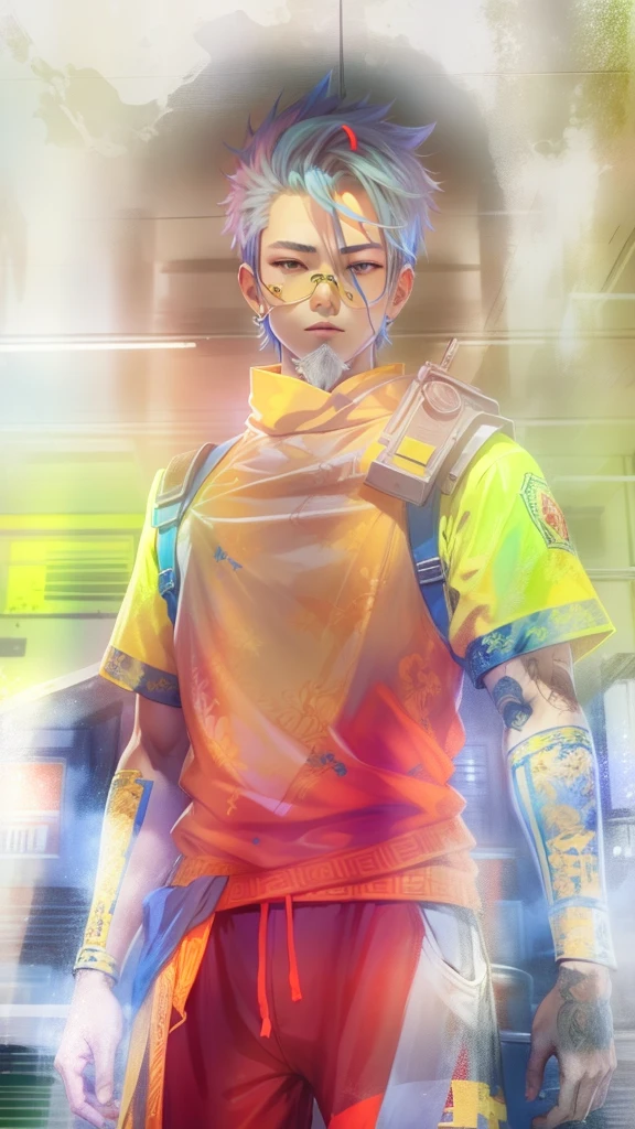 Anime, 1 man, boy, China, blue hair,  8k quality, heandsome