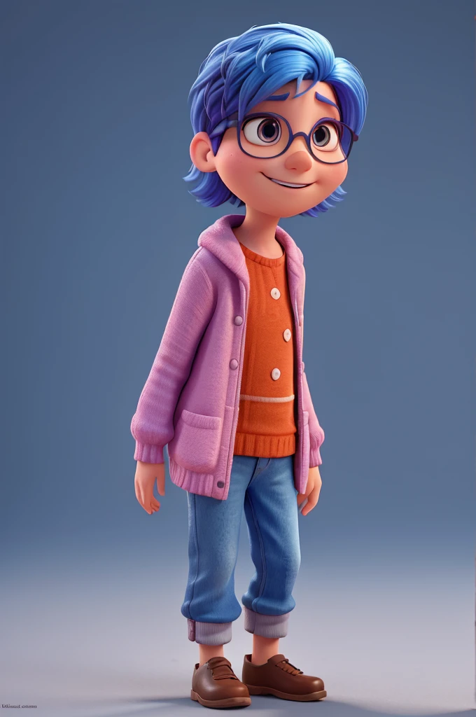 1 character from the film amusingly, 3d pixar style, with colored hair