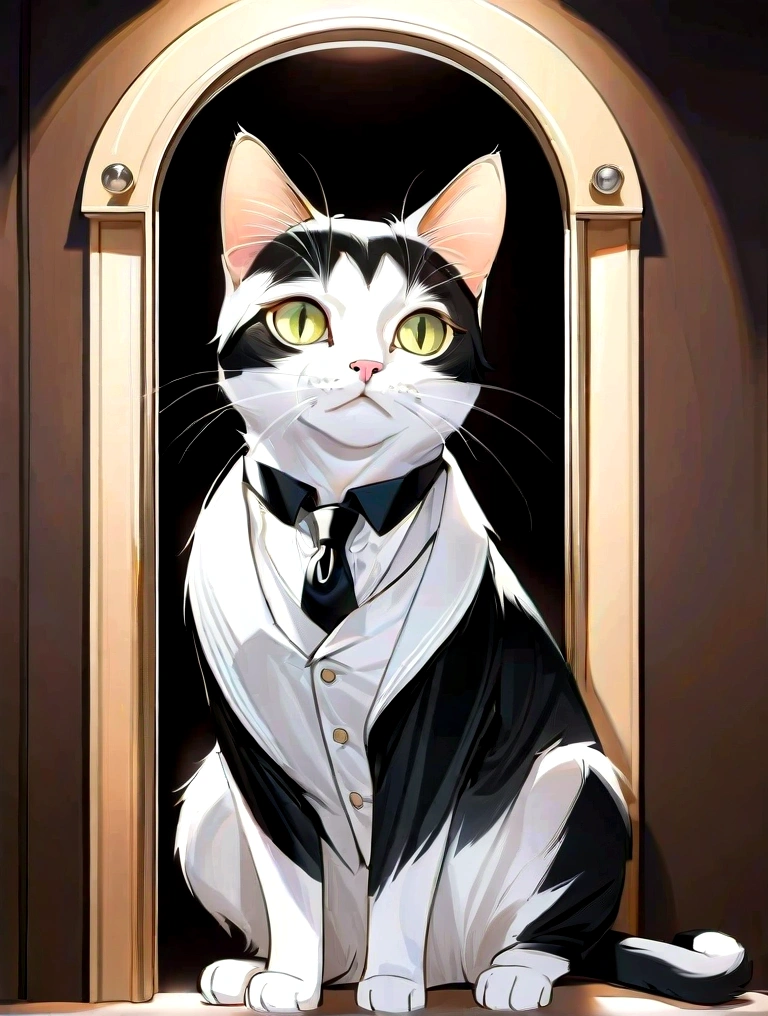 1cat, black and white, tuxedo cat, yellow-green eyes, Generate ultra-high-definition images of chic cats, Classic cat pose. Use advanced macro photography techniques、Highlight the intricate details of your cat's coat, lbeard, and expressive eyes.
Place the camera at the level of the peephole, Create an intimate connection between the audience and the cat subject. A large aperture that achieves a shallow depth of field, Let the cat stand out clearly against a slightly blurred background.
Improve lighting to emphasize the texture and contour of the cat's body, avec un soft, Remove rough shadow, Cozy atmosphere.
Cat in a relaxed position, But balanced, Show your flexibility and elegance. Try to capture moments in natural motion, Stretching, beauty, etc., Convey realism.
Implement post-processing techniques to improve image clarity, Contrast, and color balance, Protect all aspects, From the intricate patterns of cats to their intense gaze, Rendered in amazing detail.
finally, Convey the gentle beauty and innate elegance of cats, Capture fleeting moments, Celebrate the uniqueness of cat curiosity and balance