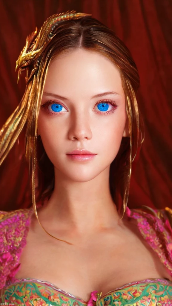 1girl, beautiful detailed eyes, beautiful detailed lips, extremely detailed eyes and face, laying on bed, award winning, intricate details, photorealistic, cinematic lighting, volumetric lighting, depth of field, beautiful face, striking pose, dynamic composition, vivid colors, warm tones, dragon